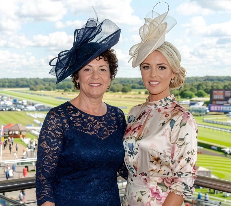 Ladies on the balcony at Doncaster Races