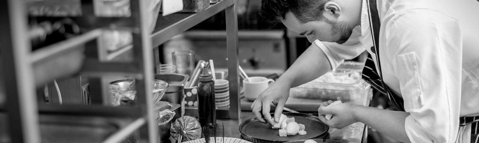 A Chef prepares food