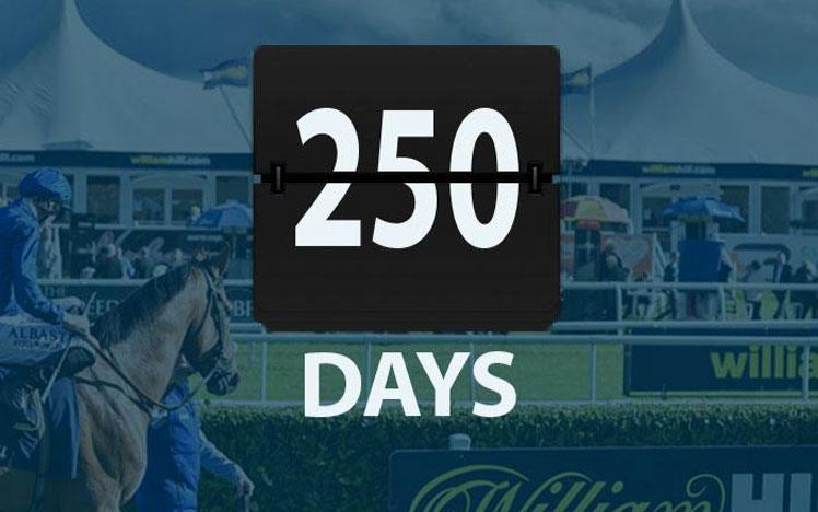 Promotional banner with a 250 days countdown graphic overlaid on top.