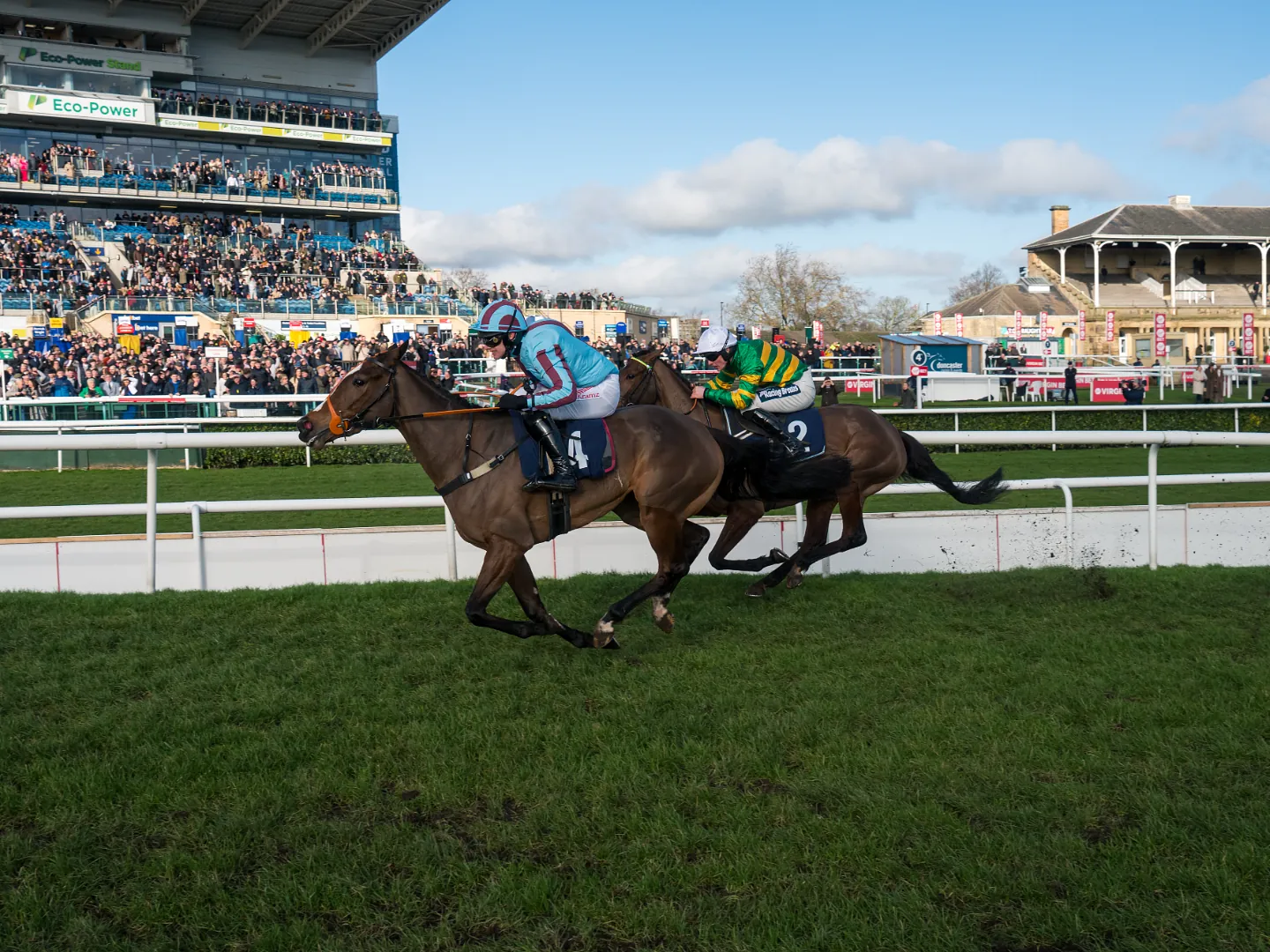 Afternoon jump racing at Doncaster Racecourse