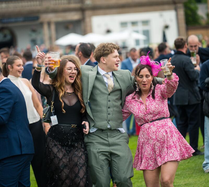 A group of friends enjoying Doncaster Racecourse