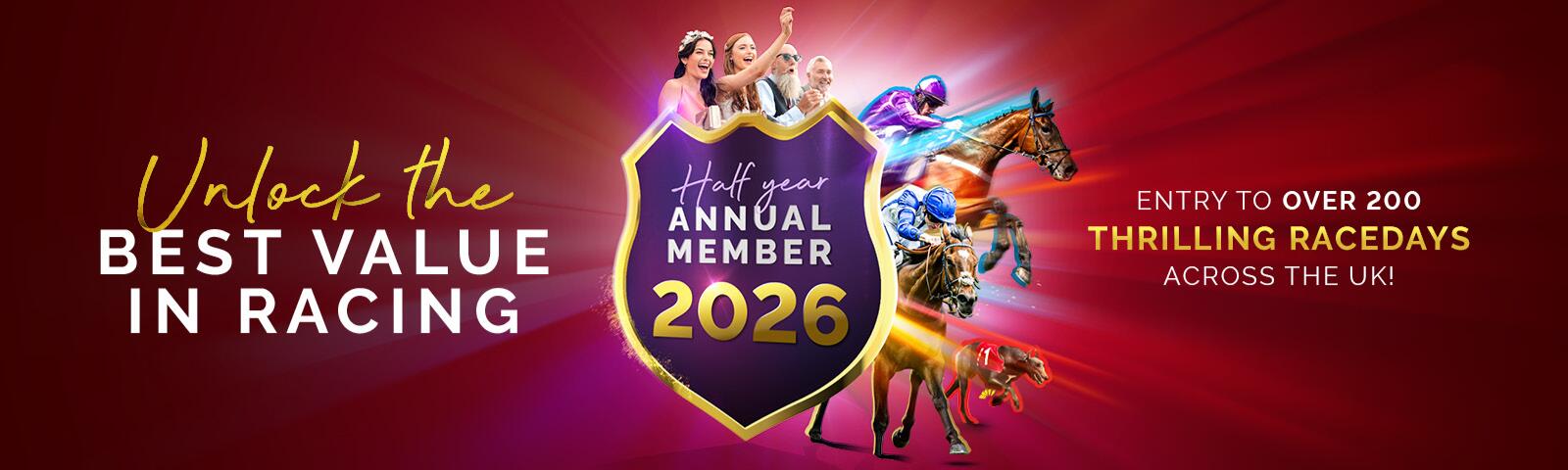 Half year annual memberships at Doncaster Racecourse