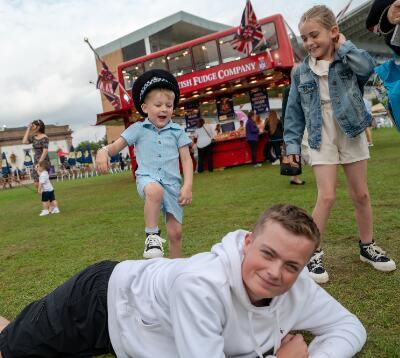 Young racegoers having fun at St Leger