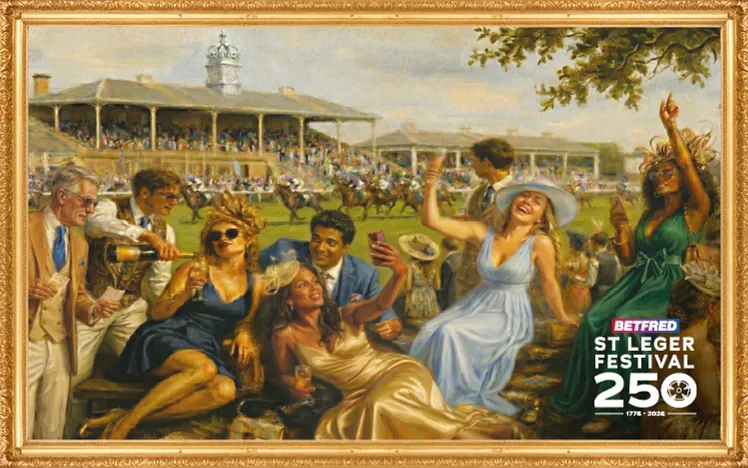 Racegoers enjoying the 250th Betfred St Leger Festival