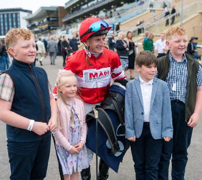 Young racegoers having fun at St Leger
