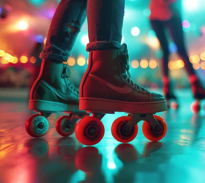 Roller skates for a Christmas party event 