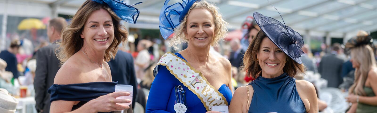 A bride to be enjoying her hen do at Doncaster Races