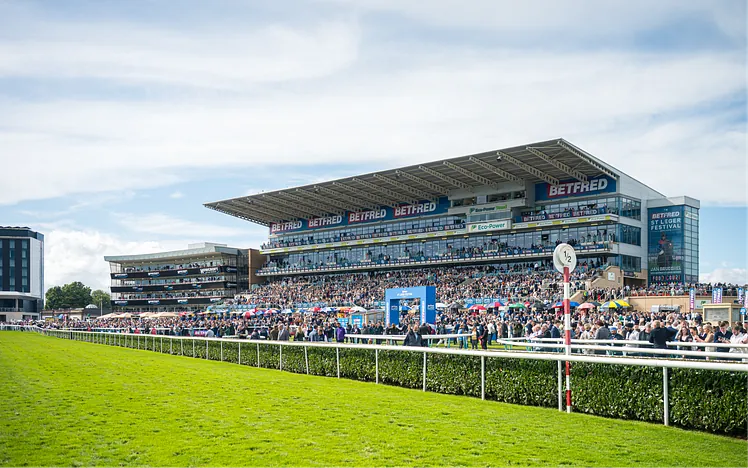 Grandstand at Doncaster Racecourse on Betfred St Leger Day