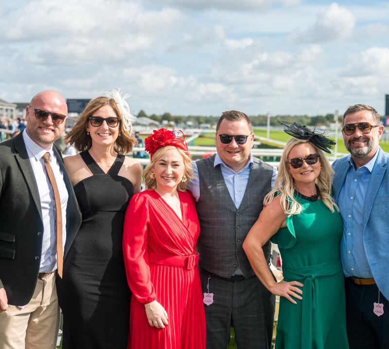 Group of people attending the St Leger Festival