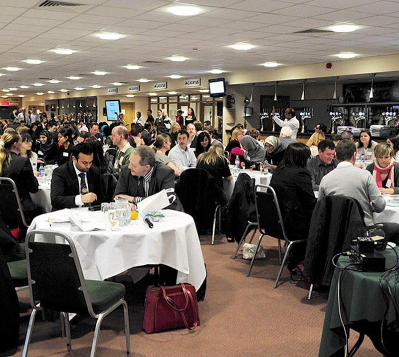 A crowded Nijinsky Suite at Doncaster Racecourse